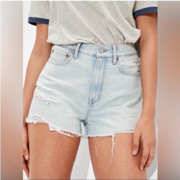 American Eagle Women's Light Blue Denim Shorts - Picture 1 of 7